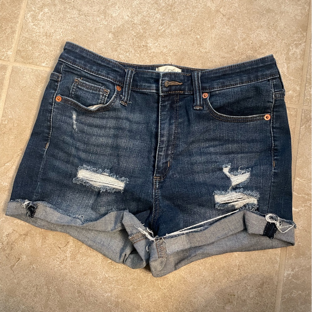 High rise midi shorts